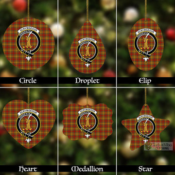 Scrymgeour Tartan Christmas Aluminium Ornament with Family Crest Aluminium - Tartan Vibes Clothing