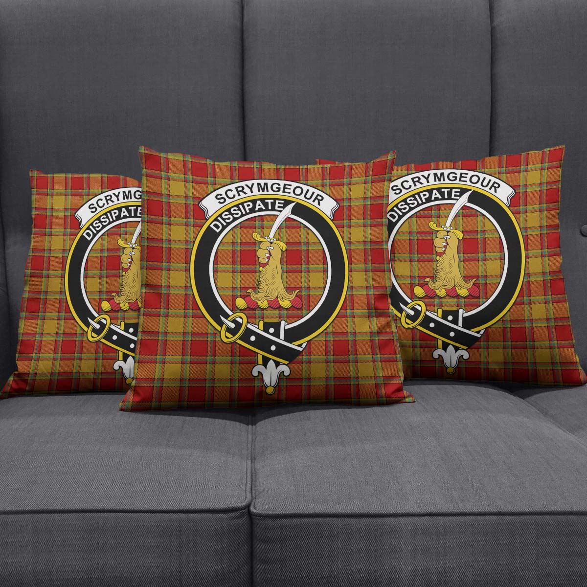 Scrymgeour Tartan Pillow Cover with Family Crest Rectangle Pillow Cover 51*91cm - Tartan Vibes Clothing