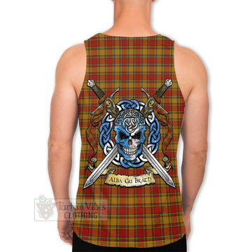 Scrymgeour Tartan Men's Tank Top with Family Crest Celtic Skull Style Men - Tartan Vibes Clothing