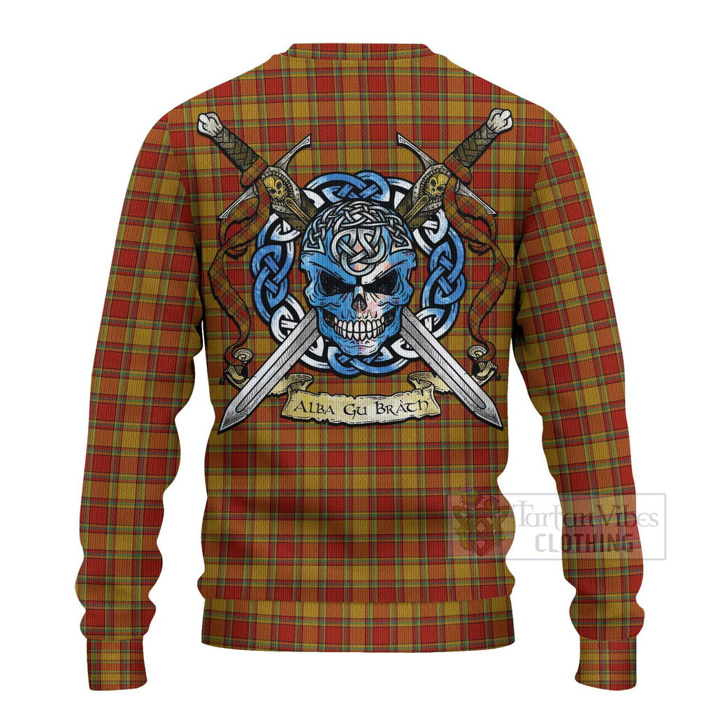 Scrymgeour Tartan Ugly Sweater with Family Crest Celtic Skull Style - Tartan Vibes Clothing