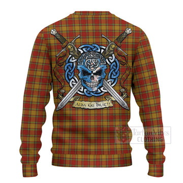 Scrymgeour Tartan Ugly Sweater with Family Crest Celtic Skull Style - Tartan Vibes Clothing