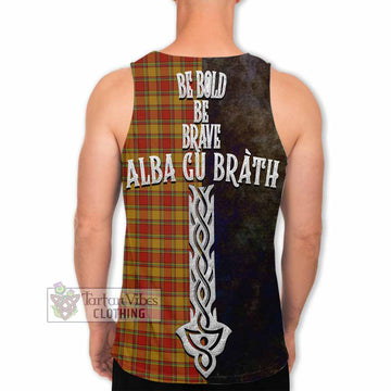 Scrymgeour Tartan Family Crest Men's Tank Top Alba Gu Brath Be Brave Lion Ancient Style - Tartan Vibes Clothing