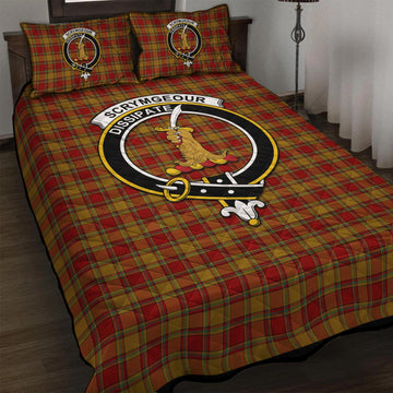 Scrymgeour Tartan Quilt Bed Set with Family Crest - Tartan Vibes Clothing