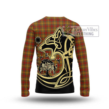 Scrymgeour Tartan Long Sleeve T-Shirt with Family Crest Celtic Wolf Style - Tartan Vibes Clothing