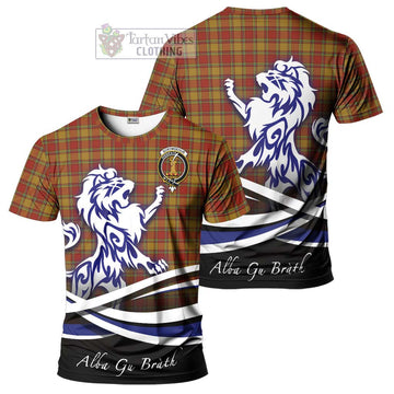 Scrymgeour Tartan Cotton T-shirt with Alba Gu Brath Regal Lion Emblem Women's Shirt - Tartan Vibes Clothing