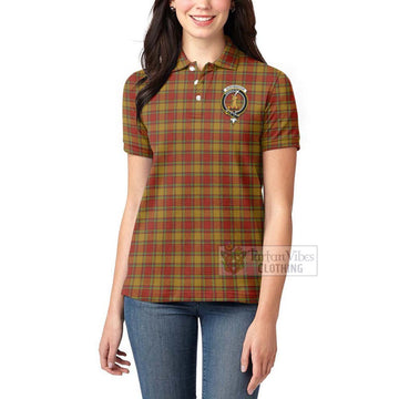 Scrymgeour Tartan Women's Polo Shirt with Family Crest and Bearded Skull Holding Bottles of Whiskey - Tartan Vibes Clothing