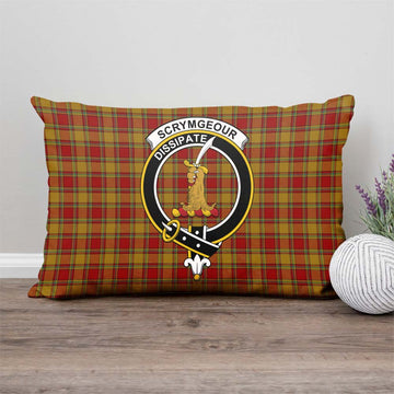 Scrymgeour Tartan Pillow Cover with Family Crest - Tartan Vibes Clothing