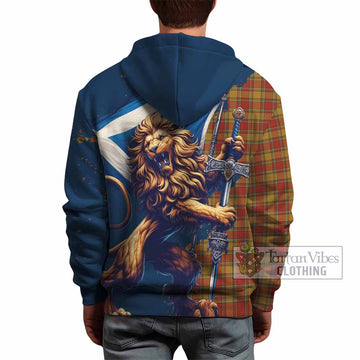 Scrymgeour Tartan Family Crest Hoodie with Scottish Majestic Lion - Tartan Vibes Clothing