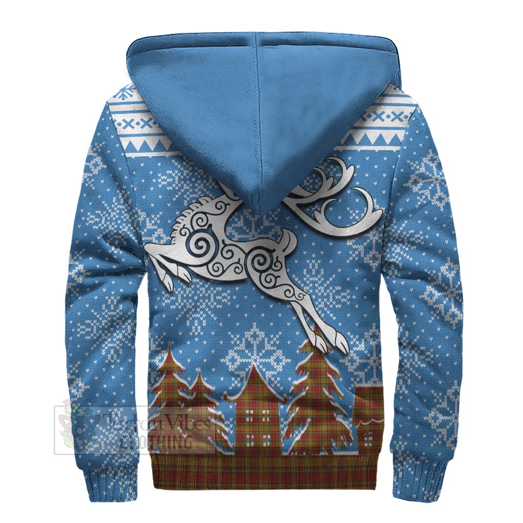 Scrymgeour Clan Christmas Sherpa Hoodie Celtic Reindeer Style - Tartan Vibes Clothing