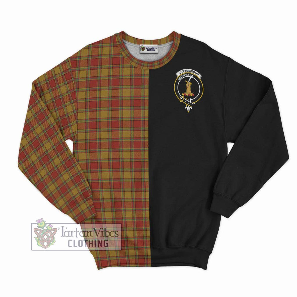 Scrymgeour Tartan Sweatshirt with Family Crest and Half Of Me Style - Tartan Vibes Clothing