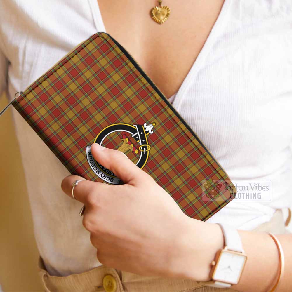 Scrymgeour Tartan Women's Leather Wallet with Family Crest - Tartan Vibes Clothing