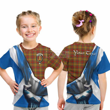 Scrymgeour Tartan Kid T-Shirt with Family Crest Scotland Patriotic Style - Tartan Vibes Clothing