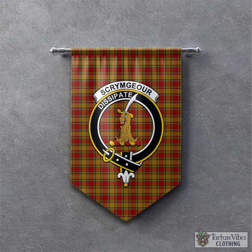 Scrymgeour Tartan Gonfalon, Tartan Banner with Family Crest - Tartan Vibes Clothing