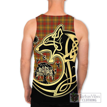 Scrymgeour Tartan Men's Tank Top with Family Crest Celtic Wolf Style - Tartan Vibes Clothing
