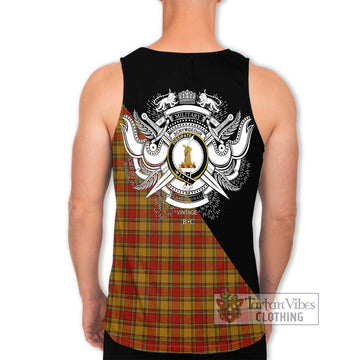 Scrymgeour Tartan Men's Tank Top with Family Crest and Military Logo Style - Tartan Vibes Clothing