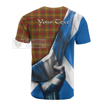 Scrymgeour Tartan Cotton T-shirt with Family Crest Scotland Patriotic Style - Tartan Vibes Clothing