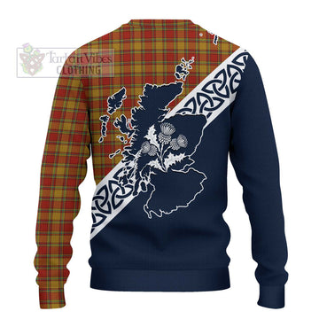 Scrymgeour Tartan Ugly Sweater Featuring Thistle and Scotland Map - Tartan Vibes Clothing
