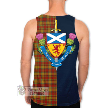 Scrymgeour Tartan Men's Tank Top Alba with Scottish Lion Royal Arm Half Style - Tartan Vibes Clothing