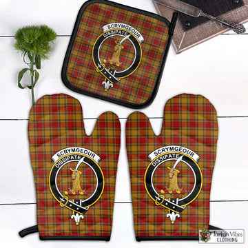 Scrymgeour Tartan Combo Oven Mitt & Pot-Holder with Family Crest - Tartan Vibes Clothing