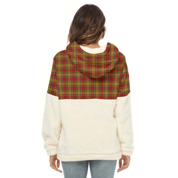 Scrymgeour Tartan Half Style Women's Borg Fleece Hoodie with Half Zip - Tartan Vibes Clothing