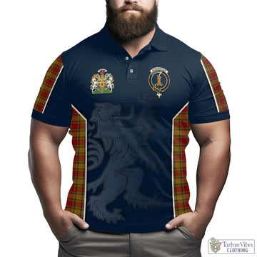 Scrymgeour Tartan Men's Polo Shirt with Family Crest and Lion Rampant Vibes Sport Style - Tartan Vibes Clothing