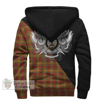 Scrymgeour Tartan Sherpa Hoodie with Family Crest and Military Logo Style - Tartan Vibes Clothing