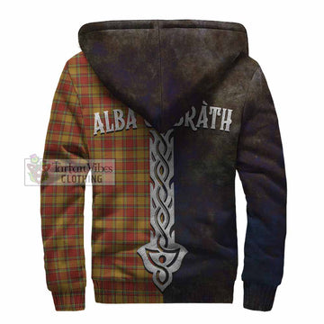 Tartan Vibes Clothing Scrymgeour Tartan Family Crest Sherpa Hoodie Alba Gu Brath Be Brave Lion Ancient Style