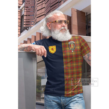 Scrymgeour Tartan Cotton T-shirt Alba with Scottish Lion Royal Arm Half Style Men's Shirt - Tartan Vibes Clothing