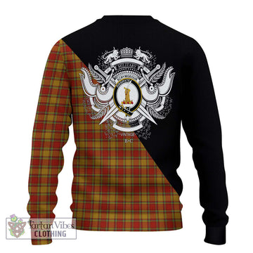 Scrymgeour Tartan Ugly Sweater with Family Crest and Military Logo Style - Tartan Vibes Clothing