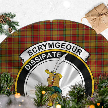 Scrymgeour Tartan Christmas Tree Skirt with Family Crest - Tartan Vibes Clothing