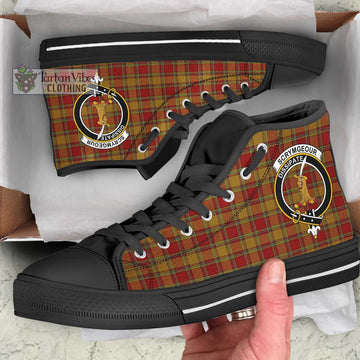 Scrymgeour Tartan High Top Shoes with Family Crest - Tartan Vibes Clothing