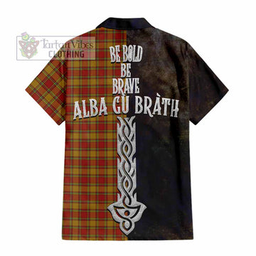 Scrymgeour Tartan Family Crest Hawaiian Shirt Alba Gu Brath Be Brave Lion Ancient Style - Tartan Vibes Clothing