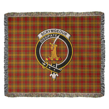 Scrymgeour Tartan Woven Blanket with Family Crest
