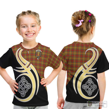 Scrymgeour Tartan Kid T-Shirt with Family Crest and Celtic Symbol Style - Tartan Vibes Clothing