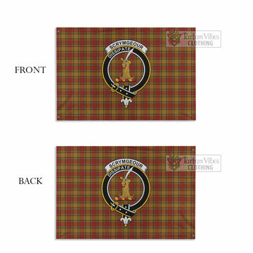 Tartan Vibes Clothing Scrymgeour Tartan House Flag with Family Crest