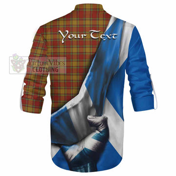 Scrymgeour Tartan Ghillie Kilt Shirt with Family Crest Scotland Patriotic Style - Tartan Vibes Clothing