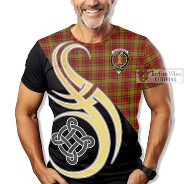 Scrymgeour Tartan T-Shirt with Family Crest and Celtic Symbol Style - Tartan Vibes Clothing