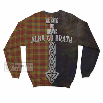 Scrymgeour Tartan Family Crest Sweatshirt Alba Gu Brath Be Brave Lion Ancient Style - Tartan Vibes Clothing