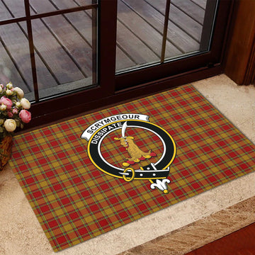 Scrymgeour Tartan Door Mat with Family Crest