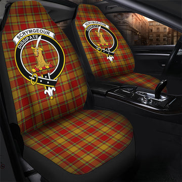Scrymgeour Tartan Car Seat Cover with Family Crest
