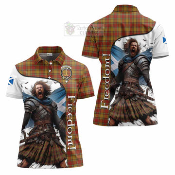 Scrymgeour Crest Tartan Women's Polo Shirt Inspired by the Freedom of Scottish Warrior - Tartan Vibes Clothing