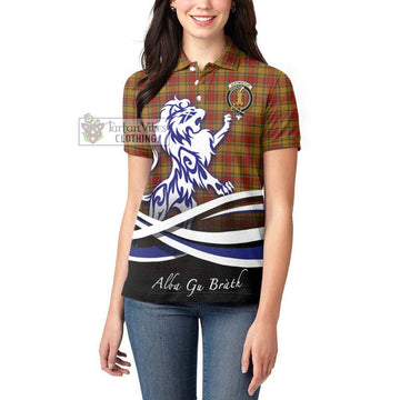 Scrymgeour Tartan Women's Polo Shirt with Alba Gu Brath Regal Lion Emblem - Tartan Vibes Clothing