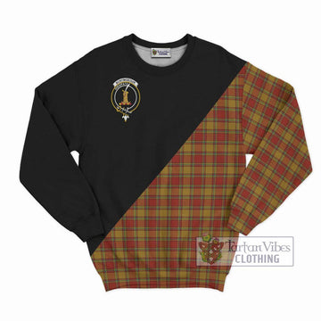 Scrymgeour Tartan Sweatshirt with Family Crest and Military Logo Style - Tartan Vibes Clothing