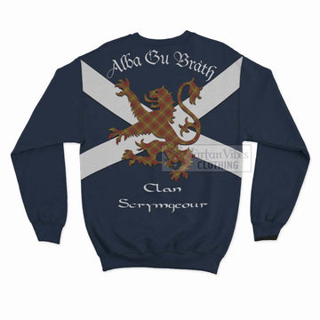 Scrymgeour Tartan Lion Rampant Sweatshirt Proudly Display Your Heritage with Alba Gu Brath and Clan Name - Tartan Vibes Clothing