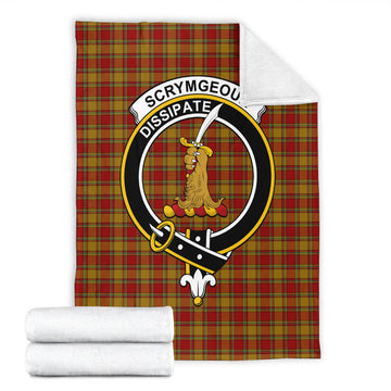 Scrymgeour Tartan Blanket with Family Crest - Tartan Vibes Clothing