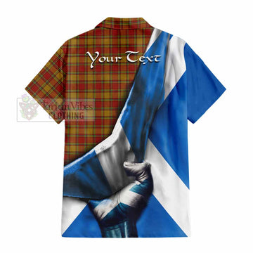 Scrymgeour Tartan Hawaiian Shirt with Family Crest Scotland Patriotic Style - Tartan Vibes Clothing