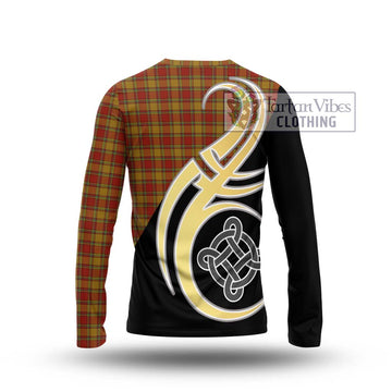 Scrymgeour Tartan Long Sleeve T-Shirt with Family Crest and Celtic Symbol Style - Tartan Vibes Clothing