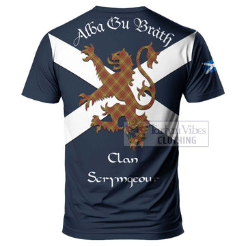 Scrymgeour Tartan Lion Rampant T-Shirt Proudly Display Your Heritage with Alba Gu Brath and Clan Name - Tartan Vibes Clothing