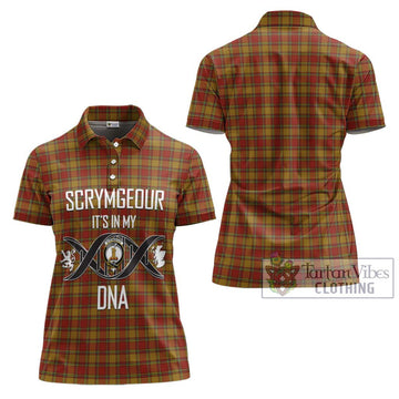 Scrymgeour Tartan Women's Polo Shirt with Family Crest DNA In Me Style - Tartan Vibes Clothing