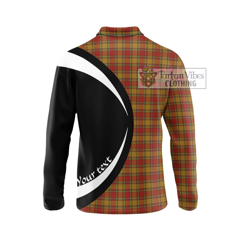 Scrymgeour Tartan Long Sleeve Polo Shirt with Family Crest Circle Style - Tartan Vibes Clothing